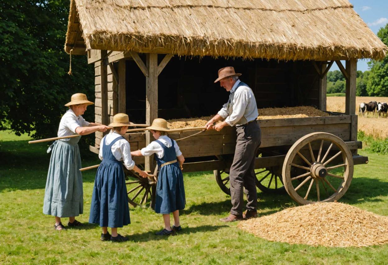 Mlácení obilí cepem