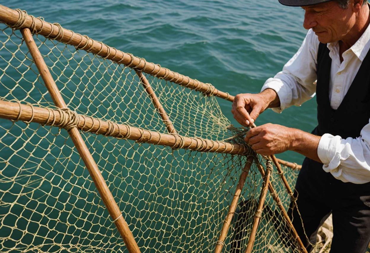 Pletení rybářských sítí